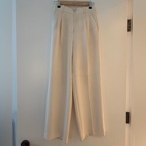 Wilfred Cream Wide-Leg Pleated Trousers